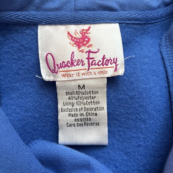 Quacker Factory Snowflake Embellished Sweatshirt Women's Medium Blue Full Zip - Picture 11 of 12